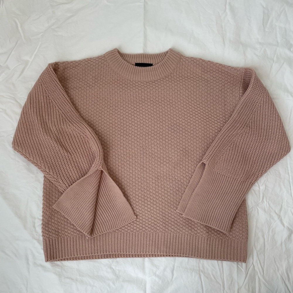 Topshop Pink Split Sleeve Sweater